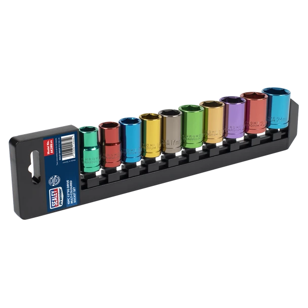Sealey AK288 | Premier Multi-Coloured Socket Set 1/2"Sq Drive 10pc
