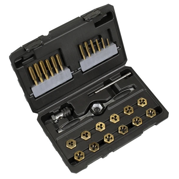 Sealey AK3026 | Titanium Coated Hexagonal Tap & Die Set 26pc