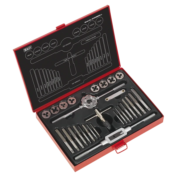 Sealey AK3028BSW | Imperial Tap & Die Set Split Dies BSW 28pc