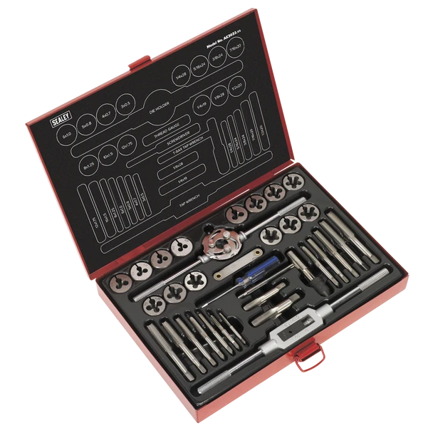 Sealey AK3033 | Metric/UNF/BSP Tap & Die Set Split Dies 33pc