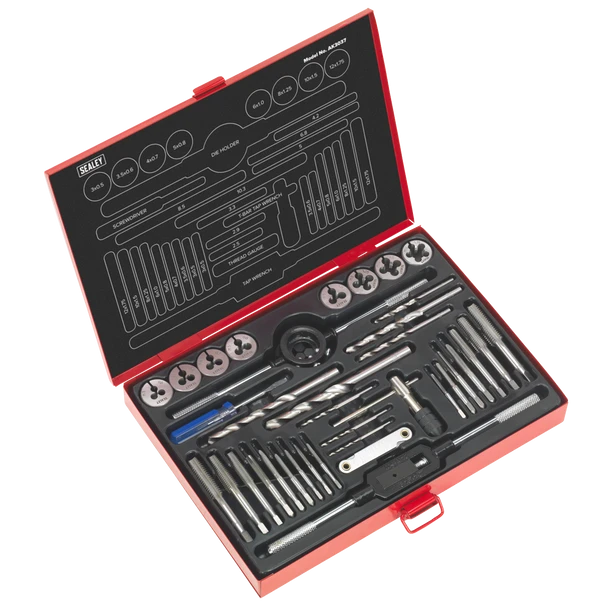 Sealey AK3037 | Metric Tap & Die Set Split Dies 37pc