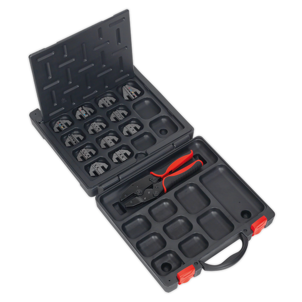 Sealey AK3858COMBO | Ratchet Crimping Tool with Jaws and Storage Case