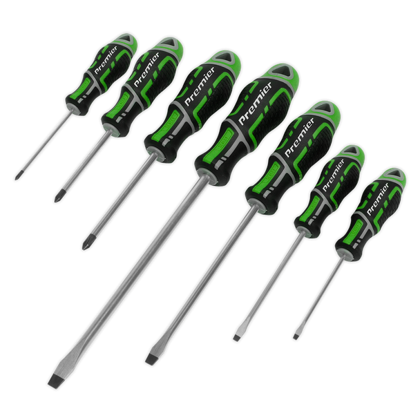Sealey AK4321HV │Premier GripMAX® Screwdriver Set 7pc - Hi-Vis Green