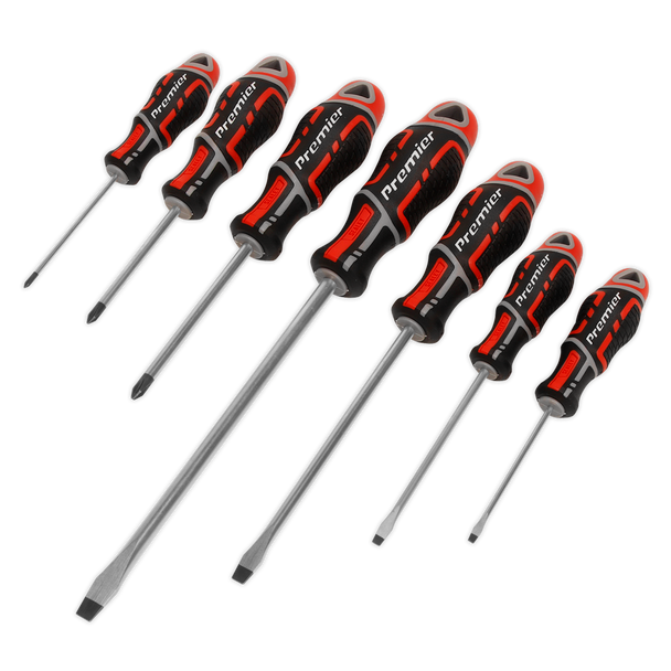 Sealey AK4321 │Premier GripMAX® Screwdriver Set 7pc - Red