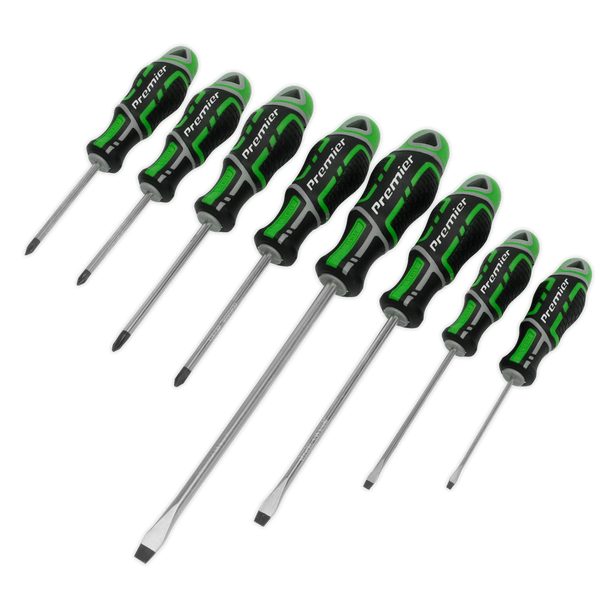Sealey AK4322HV │Premier GripMAX® Screwdriver Set 8pc - Hi-Vis Green