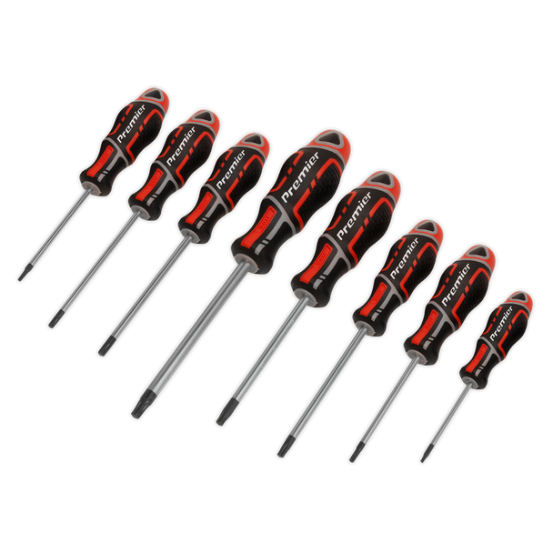 Sealey AK4323 │Premier GripMAX® Security TRX-Star* Screwdriver Set 8pc - Red