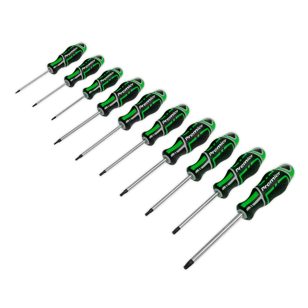 Sealey AK4324HV | Premier GripMAX TRX-Star* Screwdriver Set 10pc - Hi-Vis Green