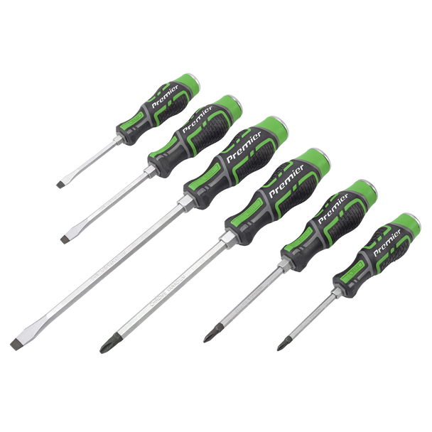 Sealey AK4940HV | Premier Hammer-Thru Screwdriver Set 6pc - Hi-Vis Green