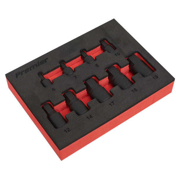Sealey AK5525 | Premier Low Profile Hex Impact Socket Bit Set 1/4" & 3/8"Sq
