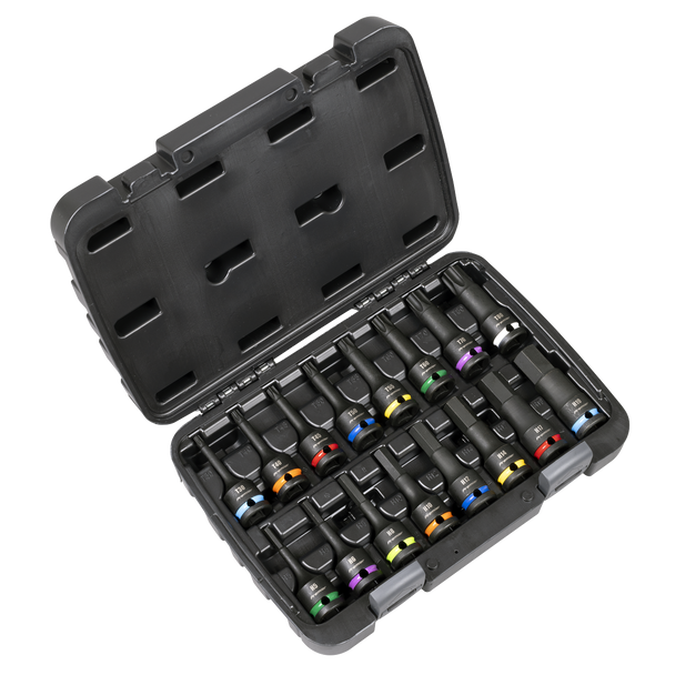 Sealey AK56005 ⏐ Premier Hex & TRX-Star* Impact Socket Bit Set 1/2"Sq Drive 16pc