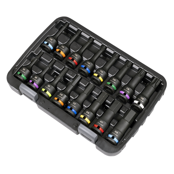 Sealey AK56005 ⏐ Premier Hex & TRX-Star* Impact Socket Bit Set 1/2"Sq Drive 16pc