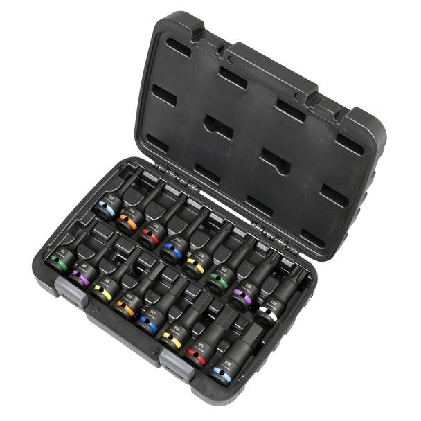 Sealey AK56005 ⏐ Premier Hex & TRX-Star* Impact Socket Bit Set 1/2"Sq Drive 16pc