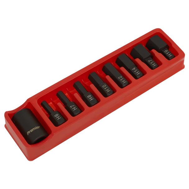 Sealey AK5609 | Premier Hex Impact Bit & Holder Set 1/2"Sq Drive 9pc