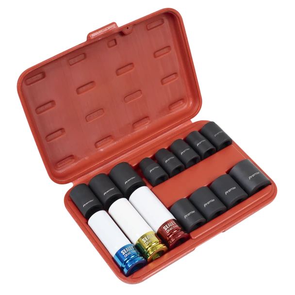 Sealey AK5615M | Premier Impact Socket & Wheel Nut Removal Set 1/2"Sq Drive 15pc