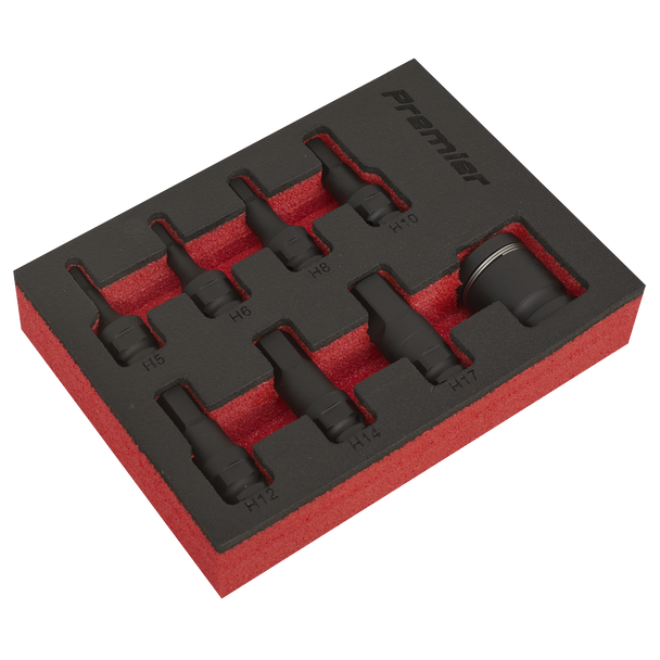 Sealey AK5620 | Premier Hex Impact Socket Bit Set 3/8"Sq Drive 8pc