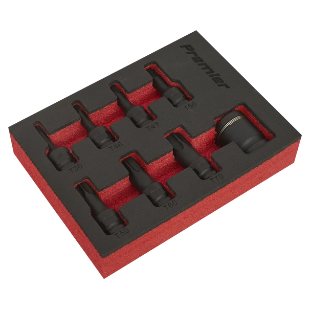 Sealey AK5621 | Premier TRX-Star* Impact Socket Bit Set 3/8"Sq Drive 8pc
