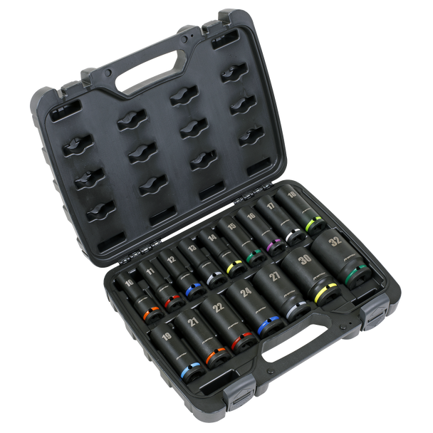 Sealey AK5818M | Premier Deep Impact Socket Set 1/2"Sq Drive 16pc