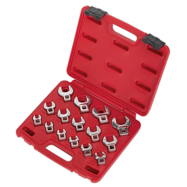 Sealey AK59891 | Premier Crow's Foot Open-End Spanner Set 3/8"Sq Drive 15pc