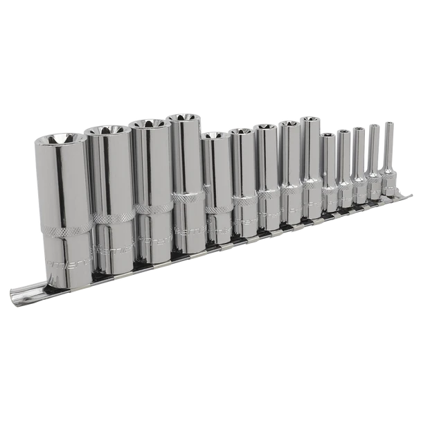 Sealey AK6114 | Premier TRX-Star* Deep Socket Set 1/4", 3/8" & 1/2"Sq Drive E4-E24 14pc