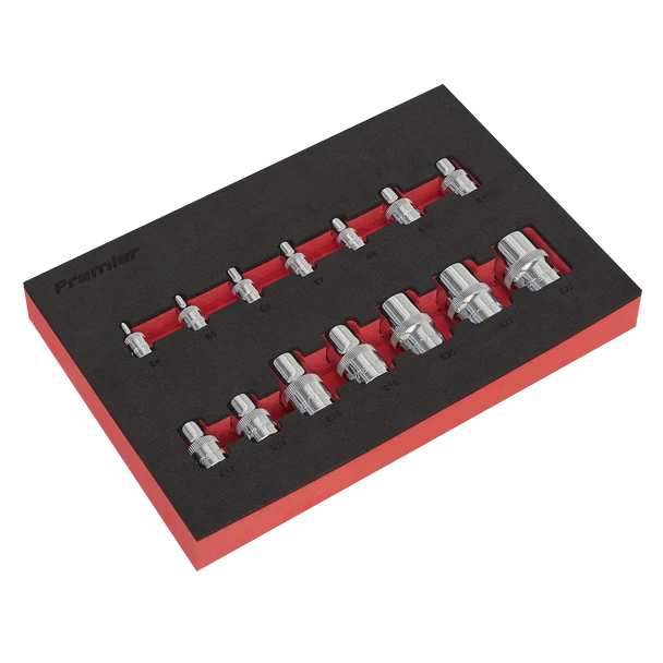 Sealey AK61807 | Premier TRX-Star* Socket Set 1/4", 3/8" & 1/2"Sq Drive 14pc