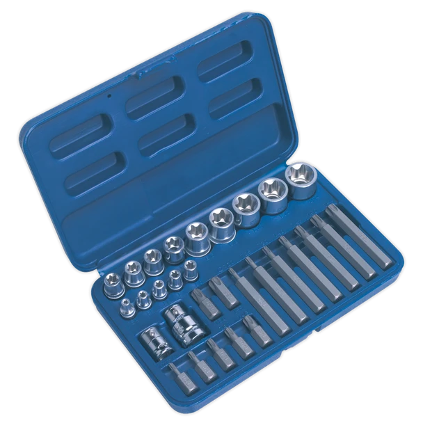 Sealey AK619 | Premier TRX-Star* Socket & Bit Set 1/4", 3/8" & 1/2"Sq Drive 30pc