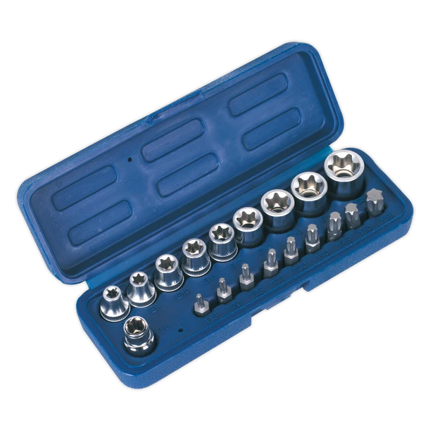 Sealey AK6191 | Premier TRX-Star* Socket & Bit Set 3/8"Sq Drive 19pc