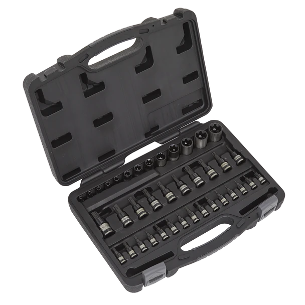 Sealey AK6197B | Premier Black TRX-Star* Socket & Security Socket Bit Set 1/4", 3/8" & 1/2"Sq Drive 38pc