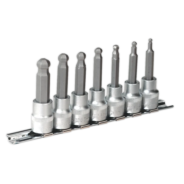 Sealey AK621 | Premier Ball-End Hex Socket Bit Set 3/8"Sq Drive 7pc