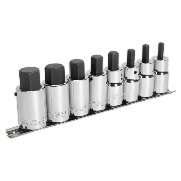 Sealey AK62258 | Premier Hex Socket Bit Set 1/2"Sq Drive 8pc