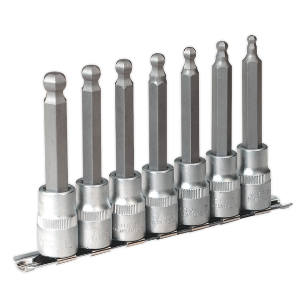 Sealey AK622 | Premier Ball-End Hex Socket Bit Set 1/2"Sq Drive 7pc