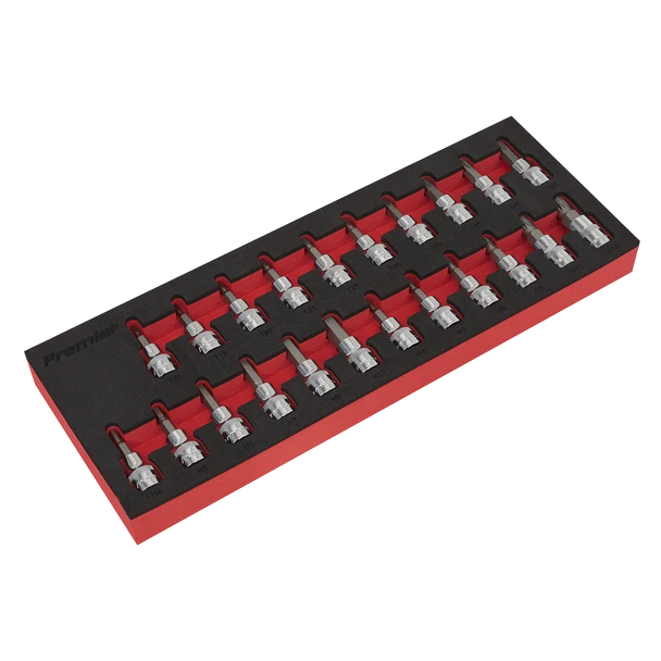 Sealey AK6243 | Premier TRX-Star*/Hex/Spline Socket Bit Set 3/8"Sq Drive 22pc