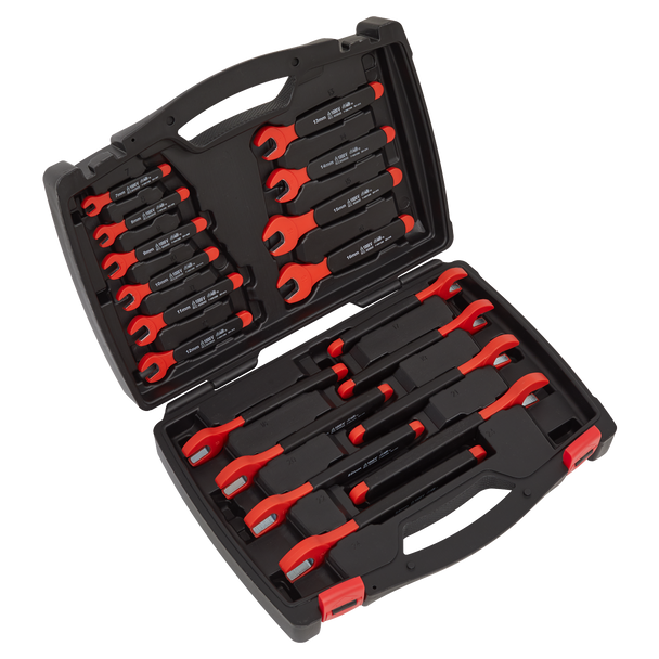 Sealey AK63172 | Premier Insulated Open-End Spanner Set 18pc - VDE Approved
