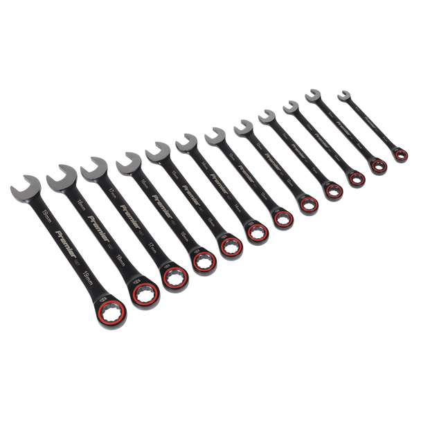 Sealey AK63940B ⏐ Premier Black Combination Ratchet Spanner Set 12pc