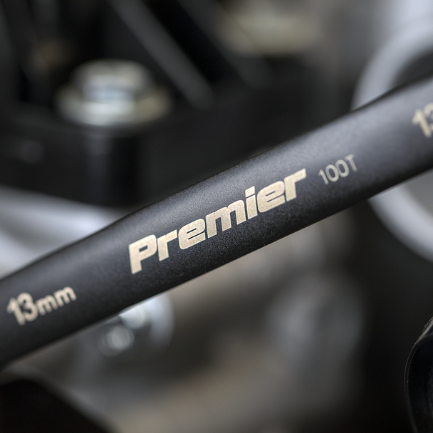 Sealey AK63941B ⏐ Premier Black Combination Ratchet Spanner Set 7pc