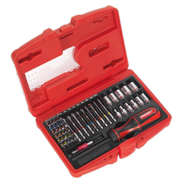 Sealey AK64903 | Premier Fine Tooth Ratchet Screwdriver & Accessory Set 51pc