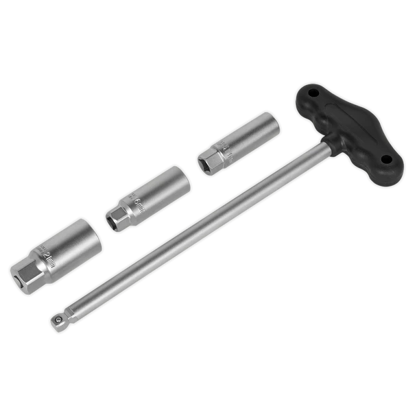 Sealey AK6550 | T-Bar & Rubber Insert Spark Plug Socket Set 3/8"Sq Drive 4pc