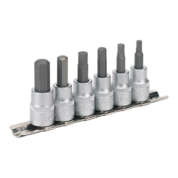 Sealey AK656 | Premier Hex Key Socket Bit Set 3/8"Sq Drive 6pc