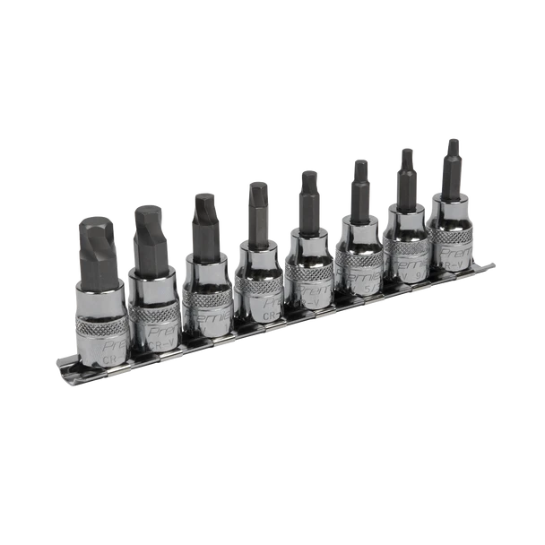 Sealey AK65603 | Premier Imperial Lock-On Hex Socket Bit Set 3/8"Sq Drive 8pc