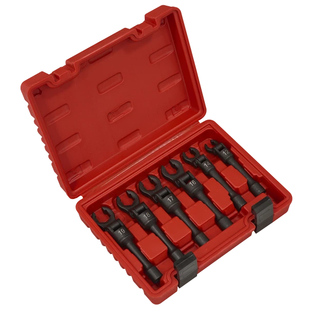 Sealey AK6901 | Flexi-Head Flare Nut Diesel Injection Wrench Set 6pc 3/8"Sq Drive