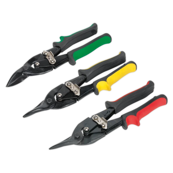 Sealey AK6907 | Aviation Tin Snips Set 3pc