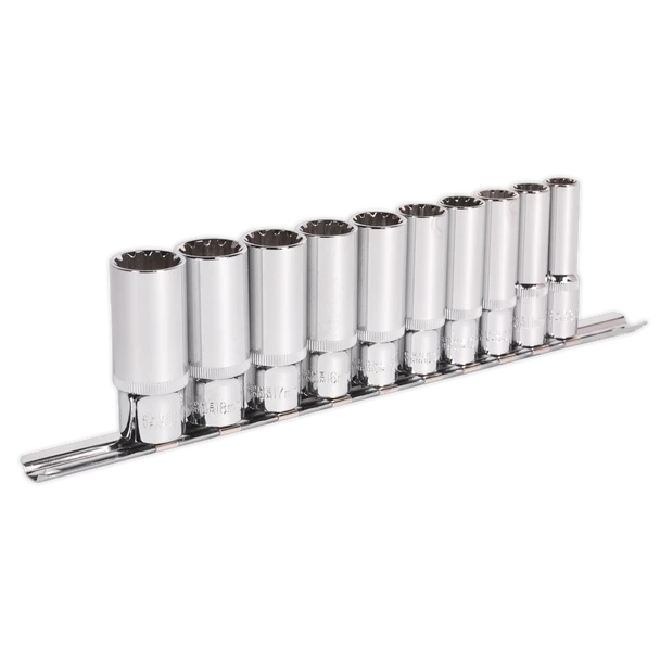 Sealey AK69910D | Premier Total Drive Deep Socket Set 3/8"Sq Drive 10pc