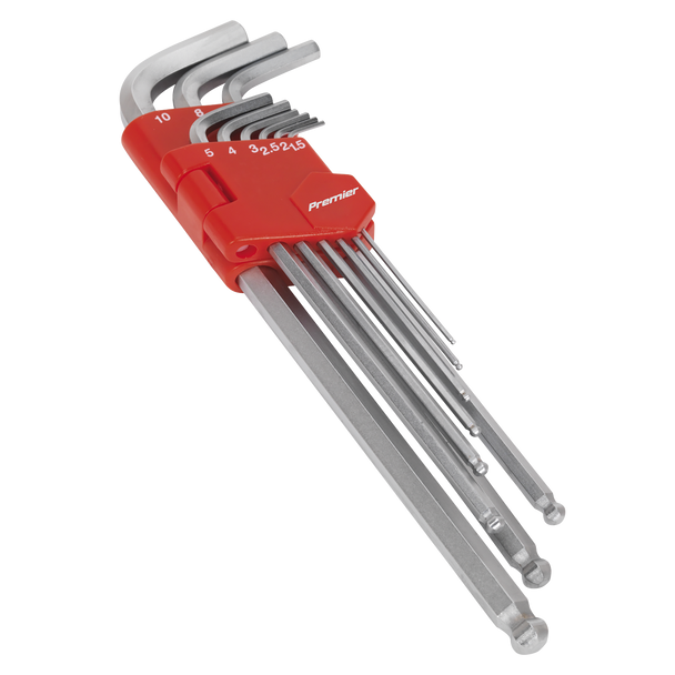 Sealey AK7140 | Premier Extra-Long Ball-End Hex Key Set 9pc