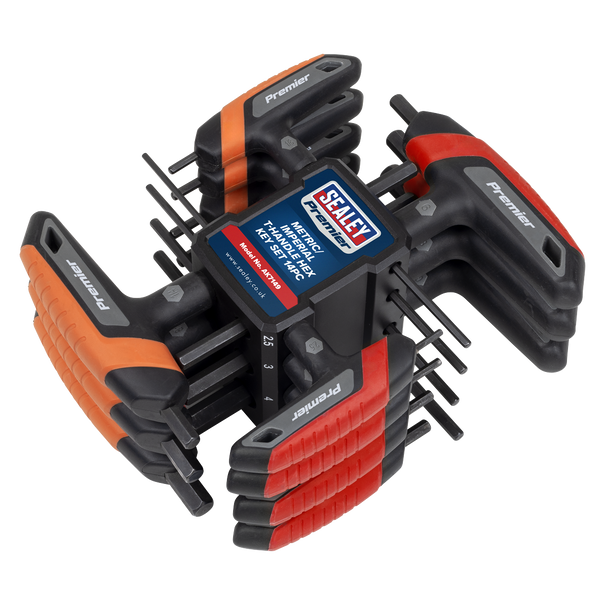 Sealey AK7149 ⏐ Premier Metric/Imperial T-Handle Hex Key Set 14pc