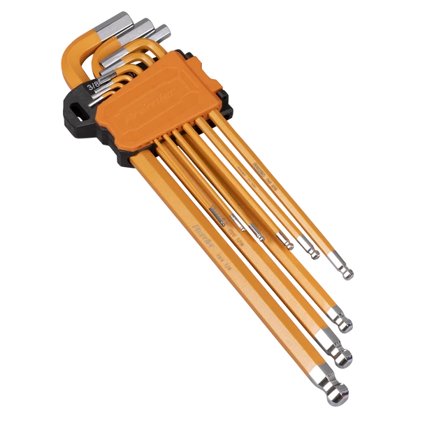 Sealey AK7175 | Premier Imperial Extra-Long Ball-End Hex Key Set 9pc