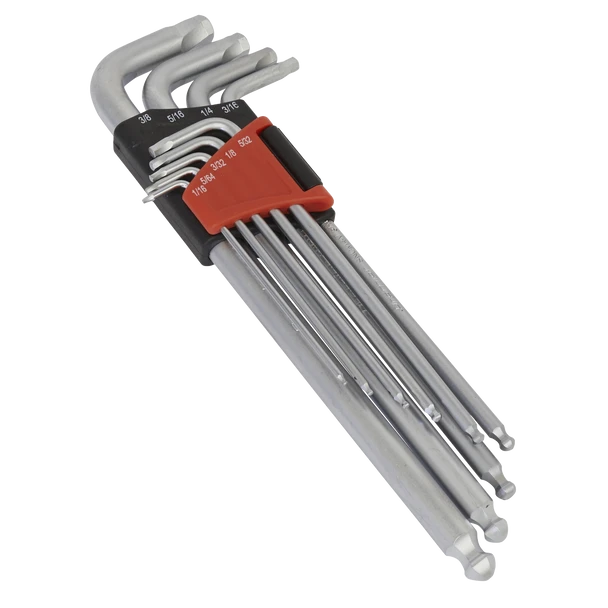 Sealey AK7180 | Premier Lock-On Extra-Long Ball-End Hex Key Set 9pc