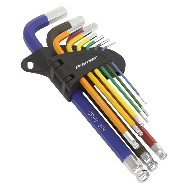 Sealey AK7197 | Premier Imperial Long Ball-End Hex Key Set 9pc