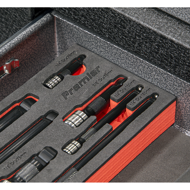 Sealey AK7693 ⏐ Premier Black Wobble/Rigid Extension Bar Set 1/4", 3/8" & 1/2"Sq Drive 9pc - Premier Black