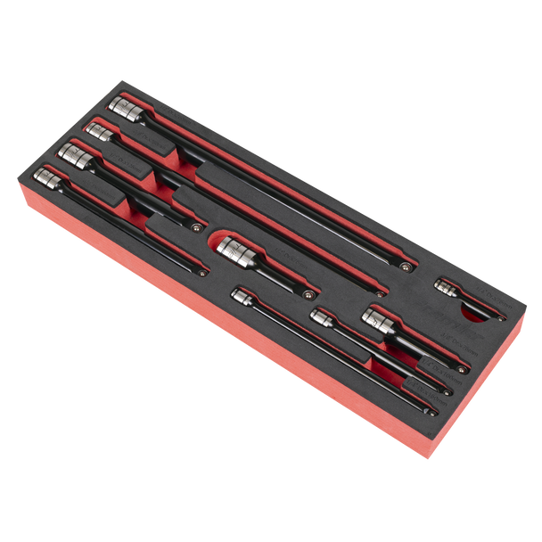 Sealey AK7693 ⏐ Premier Black Wobble/Rigid Extension Bar Set 1/4", 3/8" & 1/2"Sq Drive 9pc - Premier Black