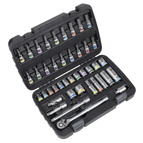 Sealey AK7915 | Socket & Socket Bit Set 3/8"Sq Drive 42pc