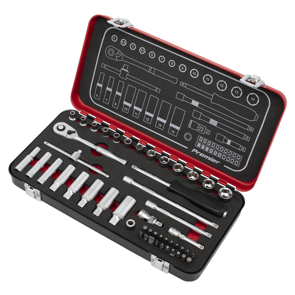 Sealey AK7920 | Premier Platinum Socket Set 1/4"Sq Drive 49pc